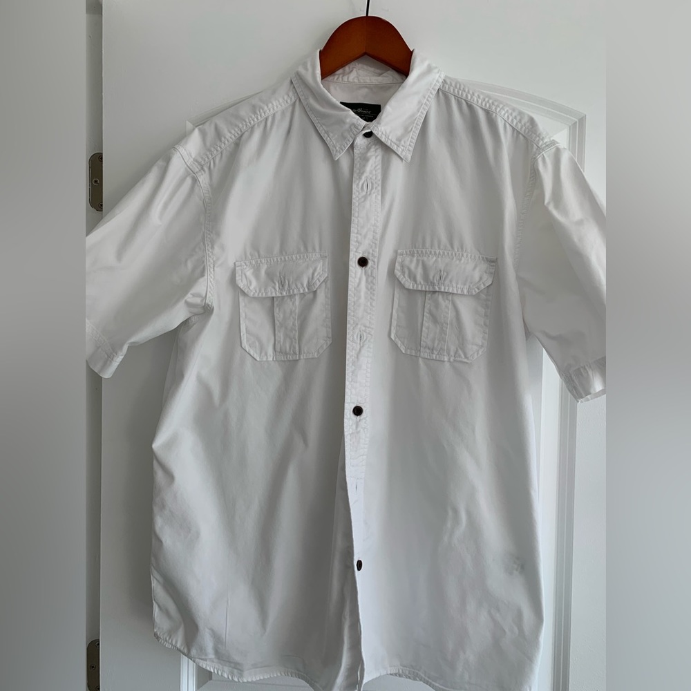 Eddie Bauer White Camp/Work/Safari Shirt PRISTINE CONDITION - XL